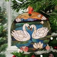 thumbnail image 2 of Swans: Stained Glass Style Wall or Window Hanging, Stained Glass Ornament 2025, Holiday Decoration, Seasonal Keepsake Gift, Unique Collectible, Window Hanging, Home Decor, 2 of 5