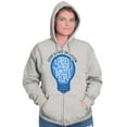 thumbnail image 4 of Shine a Light on Autism Bulb Symbol Zip Up Hoodie Men's Women's Brisco Brands M, 4 of 6