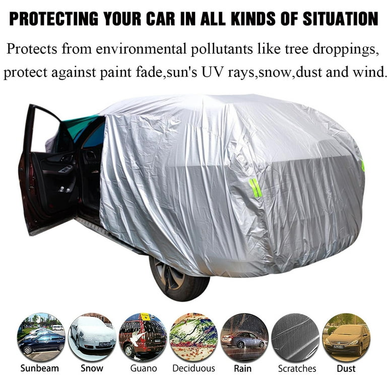 190t Car Cover SUV Protection Cover Waterproof All Weather Weatherproof UV Sun Protection Snow Dust Storm Resistant Outdoor Car Cover (xxl 208.66