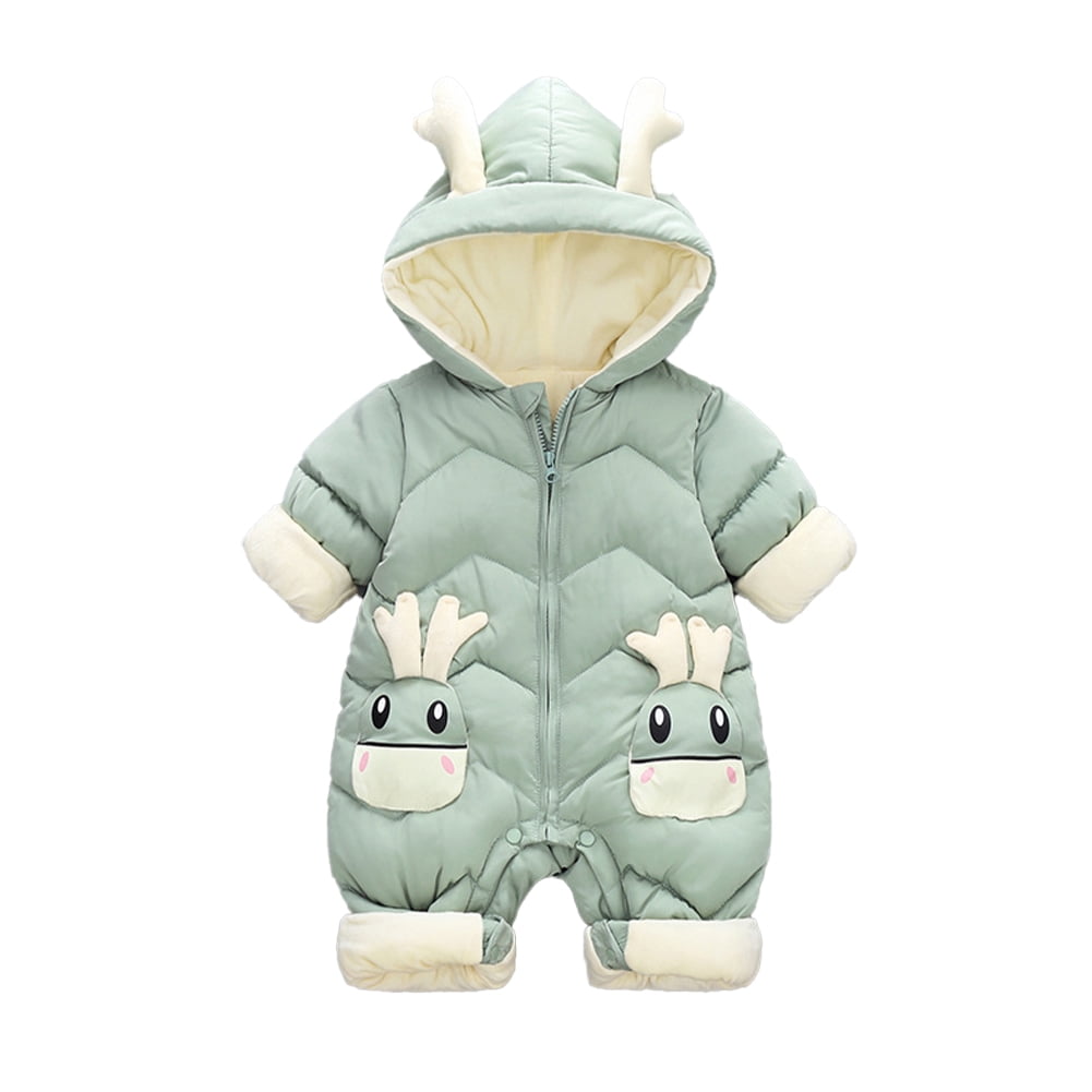 KYAIGUO Baby Girls Snowsuit 6-24 Months Infant Boys down Jacket Hooded Romper Jumpsuit Onesies Winter Thicken Bodysuit Outwear