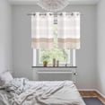 thumbnail image 5 of Brown Stripe Kitchen Curtains Small Short 39 Inch Length, Modern Rustic Horizontal Brown Striped Grommet Top Bedroom Living Room Curtains, Light Filtering Cafe Curtain Drapes 2 Panels Set 55''x39'', 5 of 9