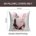 thumbnail image 2 of LALILO Throw Pillow Covers Portrait Funny Little Pig White Pig Cushion Cover 18" x 18", 4363 Pack, 2 of 6