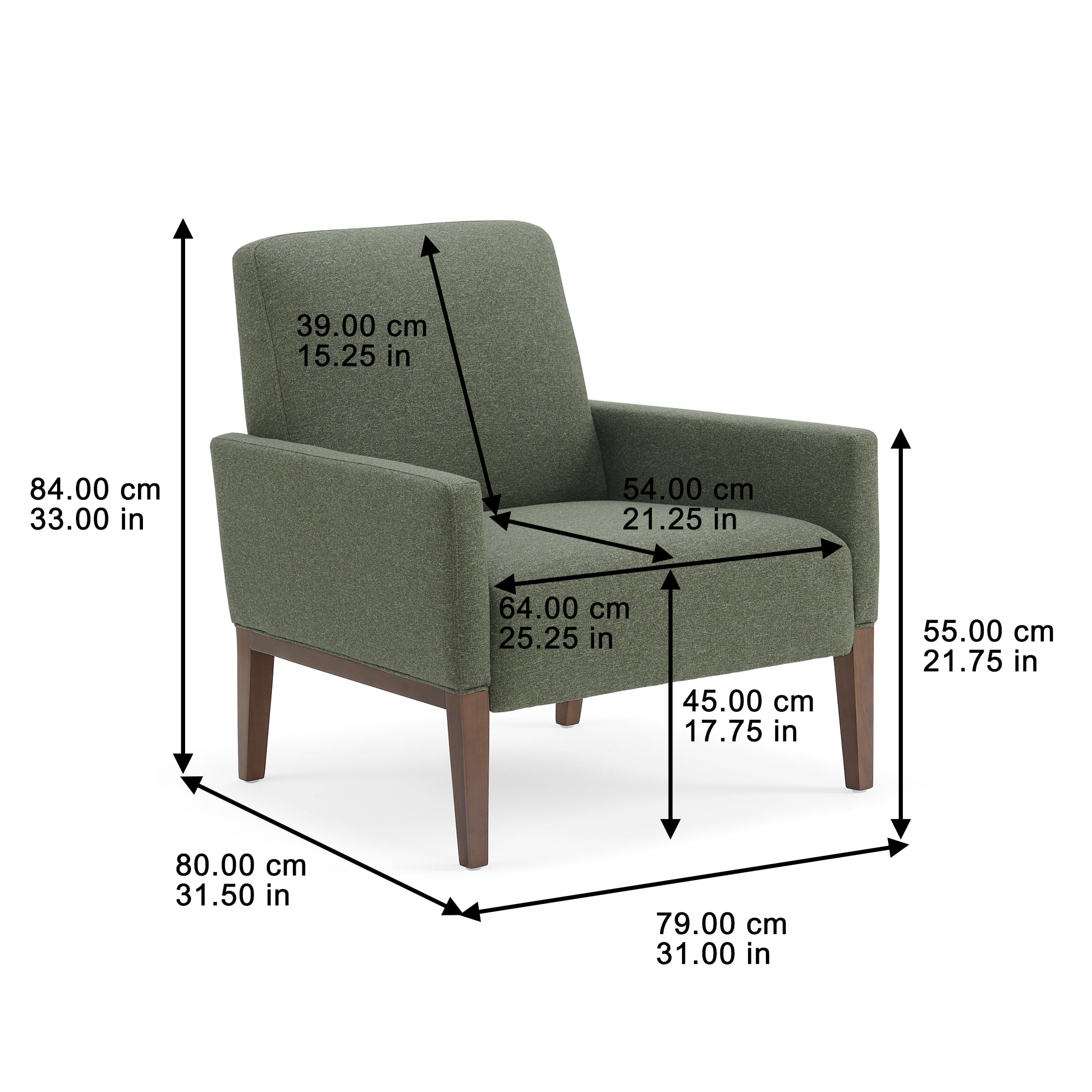 Better Homes & Gardens Reading Accent Chair, Olive