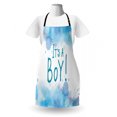 thumbnail image 3 of Gender Reveal Apron, Blue Tones Paint Drops Its a Boy Typography Happy Watercolor Illustration, Unisex Kitchen Bib with Adjustable Neck for Cooking Gardening, Adult Size, Multicolor, by Ambesonne, 3 of 4