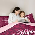 thumbnail image 5 of Feelyou Couple Love Heart Full Size Comforter Sets, Romantic Anniversary Bedding Comforter Set, Happy Valentine's Day Reversible Bedding Sets, Breathable Home Decor, 3-Piece, 5 of 8
