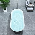 thumbnail image 6 of Kaprun 63" x 30" Acrylic Flatbottom Soaking Bathtub in Black with Drain/Overflow, 6 of 14