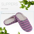 thumbnail image 2 of Striped Cloth Bottom Couples Warm Slippers Non Slipping Shoes for Men & Women, 2 of 5