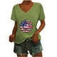 thumbnail image 1 of Camisetas Casuales de las Mujeres Gradiente Día de la Independencia Impreso Cuello Redondo, Blusa de Manga Corta para Diario, Fiesta Y Primavera Verano, 1 of 3