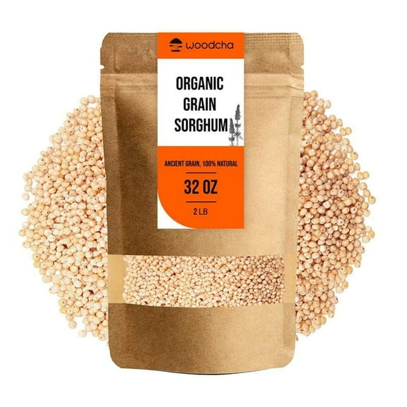 Organic Whole Grain Sorghum – Non-GMO, Gluten-Free- Ancient Grain, 100% Natural -Ideal for Healthy Cooking, Baking- Bulk Food 2 lb