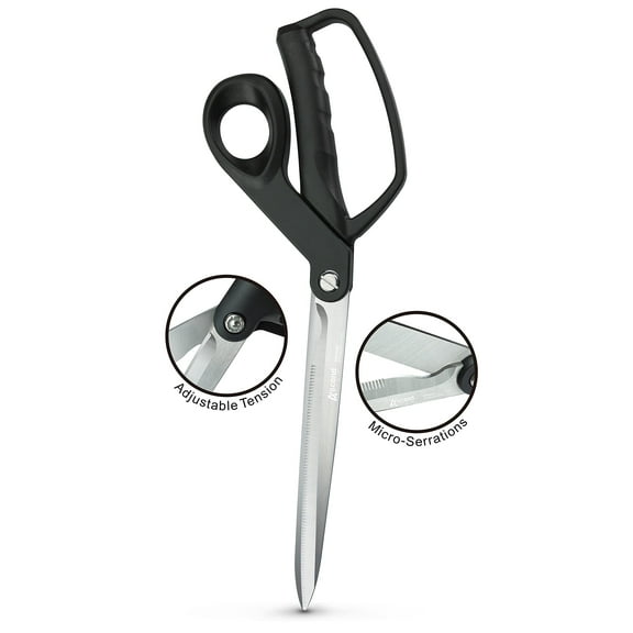 Ascend Tools Heavy Duty Big Bow Bent All-Purpose Industrial Utility Scissors | 9-3/4 inch