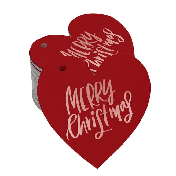 Inkdotpot Rose Gold Foil Paper Hang Tag Merry Christmas Favor Tag 50 Pieces