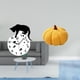 thumbnail image 2 of Reloj de pared con diseño de gato, para Halloween, calabaza, almohada decorativa, cojín de cristal de peluche, adecuado para el hogar, la oficina, la, 2 of 8