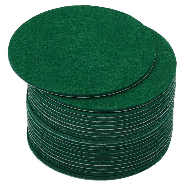 Fieltro para base de lámpara de 4.5 pulgadas de diámetro, paquete de 20, fieltro adhesivo antideslizante de 2 mm de grosor, verde oscuro