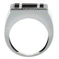 thumbnail image 3 of 10k White Gold Diamond Natural Onyx & Mother of Pearl Mosaic Ring Square Grid 9/16 inch wide, size 10, 3 of 3