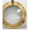 thumbnail image 3 of Brass Porthole Wall Decor, Nautical Mirror Glass Clock, Steampunk Art, 3 of 3