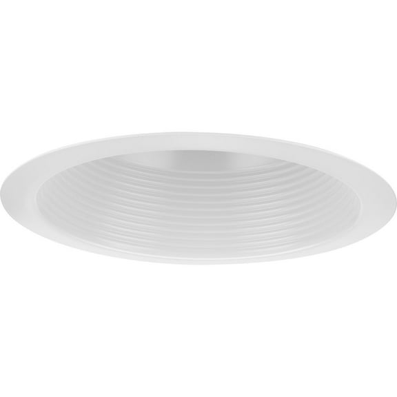 6" Satin White Recessed Step Baffle Trim for 6" Shallow Housing (P806S Series)