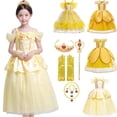 thumbnail image 2 of La Bella Y La Bestia Vestidos De Princesa De Las Niñas De La Ropa De Hadas Palo Mágico Corona Para El Cumpleaños De Halloween De Disfraces Fiesta, 2 of 4