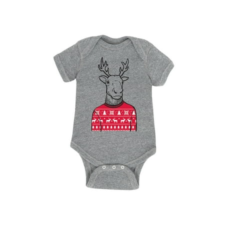 

Instant Message - Reindeer W Sweater - Infant Baby One Piece
