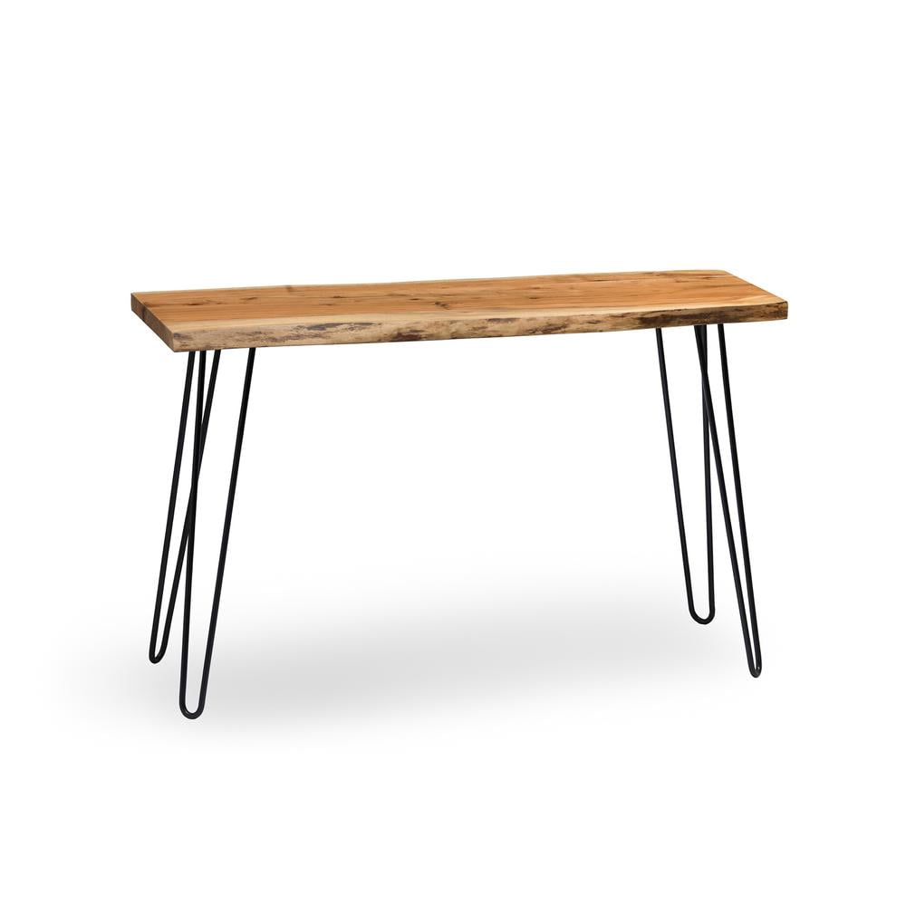 Alaterre Hairpin Natural Live Edge Media Console & 24" Mirror Set