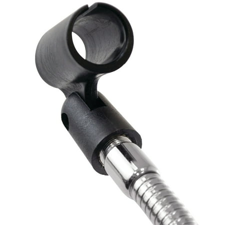 Pyle U-Base Die-Cast Iron Gooseneck Desktop Microphone Stand, 11.8"H x 7"W x 5.5"D, Black/Silver