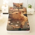 thumbnail image 3 of Erosebridal Cute Capybara Kid Twin Sheet Sets, Tokyo Blossoms Flower Bedding, 3 Pieces, 3 of 5