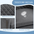 thumbnail image 6 of AVAWING Swivel Accent Chair Soft Padded Club Chair Barrel Accent Armchair with Silent Wheels, Upholstered Rivet Chair for Living Room, Bedroom, Reception Room, Office (Grey), 6 of 8