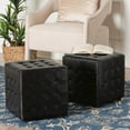 thumbnail image 3 of Baxton Studio Siskal Black Modern Cube Ottoman (Set of 2), 3 of 5
