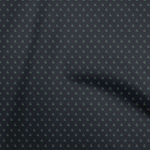oneOone Cotton Flex Dark Green Fabric Geometric Sewing Craft Projects Fabric Prints By Yard 40 Inch Wide
