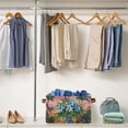 thumbnail image 5 of Yayeee 2 Pack Canvas Storage Basket with Handles for Shelves Fabric Bins Closet Organizer, Blue Flowers, 5 of 8