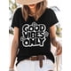 thumbnail image 3 of Good Vibes Only Women's T-Shirt, Short Sleeve Tee Shirts Casual Tops Wild Flower Crewneck T Shirt for Women, 3 of 8