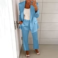 thumbnail image 2 of Two Piece Sets for Women,Womens Satin Suit Slim Fit Dressy Business Casual Outfits Office Work Blazer Pants Set, 2 of 5