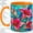 Orange, variant on Pink Lily Coffee Mug, Stained Glass Floral Art, Bright Daily Sips for Tea
