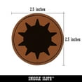 thumbnail image 2 of Sun Solid 2.5" Faux Leather Round Engraved Iron-On Patch - Brown, 2 of 6
