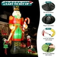 Longrv 12ft Christmas Inflatables Giant Nutcracker Soldier Holds Candy