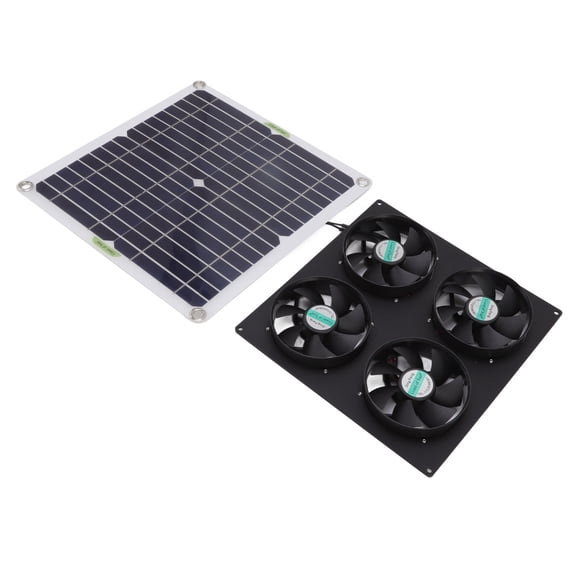 Solar Panel Fan Kit, Four Fans Reducing Indoor Temperature Solar Powered Exhaust Fan For Greenhouses