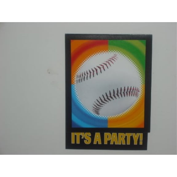real time sports - baseball 'it's a party' invitations
