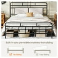 thumbnail image 3 of HOOBRO Bed Frame, Full Size Bed Frame, Heavy Duty Metal Bed Frame, with Upholstered Headboard, Soundless, No Box Springs Needed, Black BB65BF01, 3 of 9