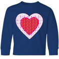 thumbnail image 3 of Inktastic Valentine Red Heart with Dots Long Sleeve Youth T-Shirt, 3 of 5