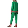 thumbnail image 2 of DYMADE Pyjamas pour Femmes Grande Taille Ensembles Imprimé de Noël Manches Longues Haut à Coutures Pantalon Tenue d'Intérieur Ensemble, 2 of 3