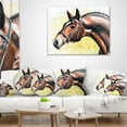 thumbnail image 4 of Designart Brown Horse Portrait Painting - Abstract Throw Pillow - 12x20, 4 of 5