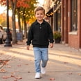 thumbnail image 5 of Boys Collared Sweatshirt Casual Solid Color Polo Long Sleeve Shirt Waffle Texture Boys Pullover Loose Plain Sweatshirt with Buttons, 5 of 9