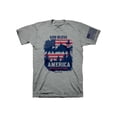 thumbnail image 2 of HOLD FAST Mens Short Sleeve Casual T-Shirt, God Bless America Scene, Athletic Heather, SM, 2 of 5