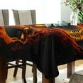 thumbnail image 3 of Fire Skulls Rectangle Tablecloth Waterproof Polyester Table Clothative Stain Resistant & Wrinkle Resistant Washable Table Cover for Dining Table/Party/Camping 54x54 Inch Decor Gift, 3 of 7