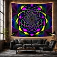 thumbnail image 6 of Spiral Geometric Vortex on Black Background, Energetic Psychedelic for Gamers, Optical Illusion Art, Halloween Gift, Tapestry Wall Hanging for Bedroom and Living Room, 6 of 7