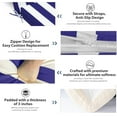 thumbnail image 4 of 72" ×21" Outdoor Chaise Lounge Cushion, 3" Thick High-Density Foam Fill, with Removable Headrest, Waterproof Fade Resistant, Replacement Cushion for Lawn Pool (Blue White Stripes 2PCS), 4 of 8