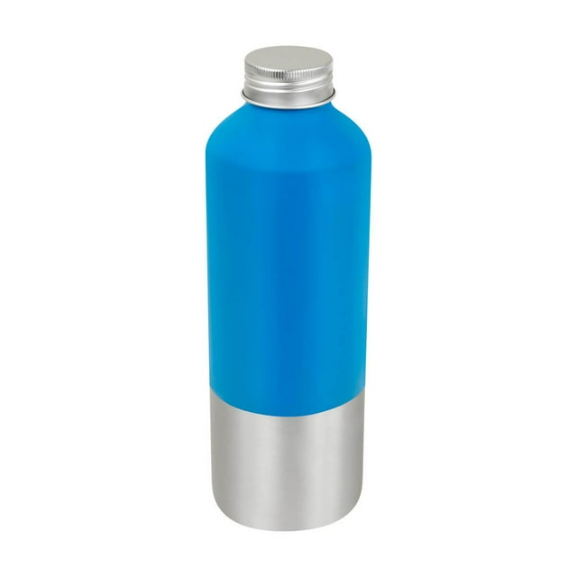 Cilindro corporativo de aluminio reciclado con tapa metálica antiderrames azul 7.4 x 21.6