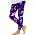 thumbnail image 2 of Girls' Halloween Leggings Pumpkin Printed Pants High Waist Stretchy Leggings for Girls 3-7Y, 2 of 6