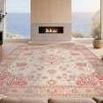 thumbnail image 2 of Design&I 8'x10' Washable Area Rug Extra Large Vintage Boho Distressed Ornate Frame Oversized Border for Dining Room, Office, Lounge, Snag-Free, 2 of 7