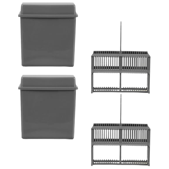 Milisten Plastic Slides Staining Jars with Covers Grey Durable for Storage 2Sets