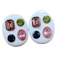 thumbnail image 2 of Botón de Aceite de Gota Colorido Sunnimix Aretes para Mujer, 2 of 8